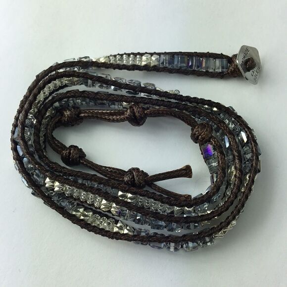 NEW Katie Soleil brown grey blue Wrap Bracelet - Picture 3 of 6